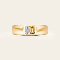 Lab Diamond & Citrine Toi et Moi Men's Engagement Ring