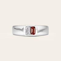 Toi et Moi Lab Diamond & Garnet Men's Engagement Ring