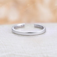 Dainty Diamond Pave Open Wedding Band Stacking White Gold