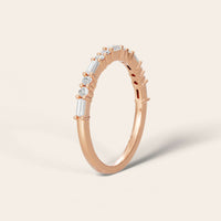 Art Deco Lab Diamond Baguette & Round Wedding Band