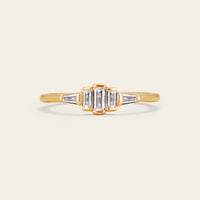 Art Deco Lab Grown Diamond Baguette Engagement Ring Bezel Setting