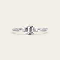 Art Deco Lab Grown Diamond Baguette Engagement Ring Bezel Setting