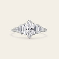 Art Deco Marquise & Baguette Lab Grown Diamond Engagement Ring