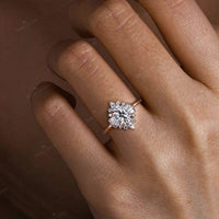 Art Deco Oval IGI Lab Grown Diamond Halo Engagement Ring