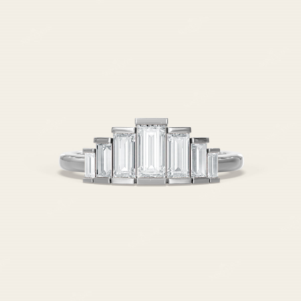 Art Deco Baguette Lab Diamond Engagement Ring