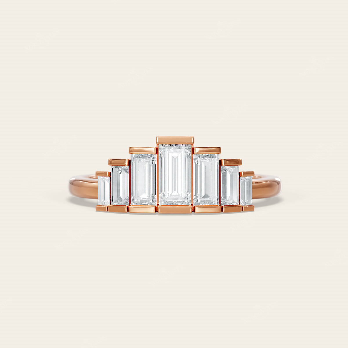 Art Deco Baguette Lab Diamond Engagement Ring
