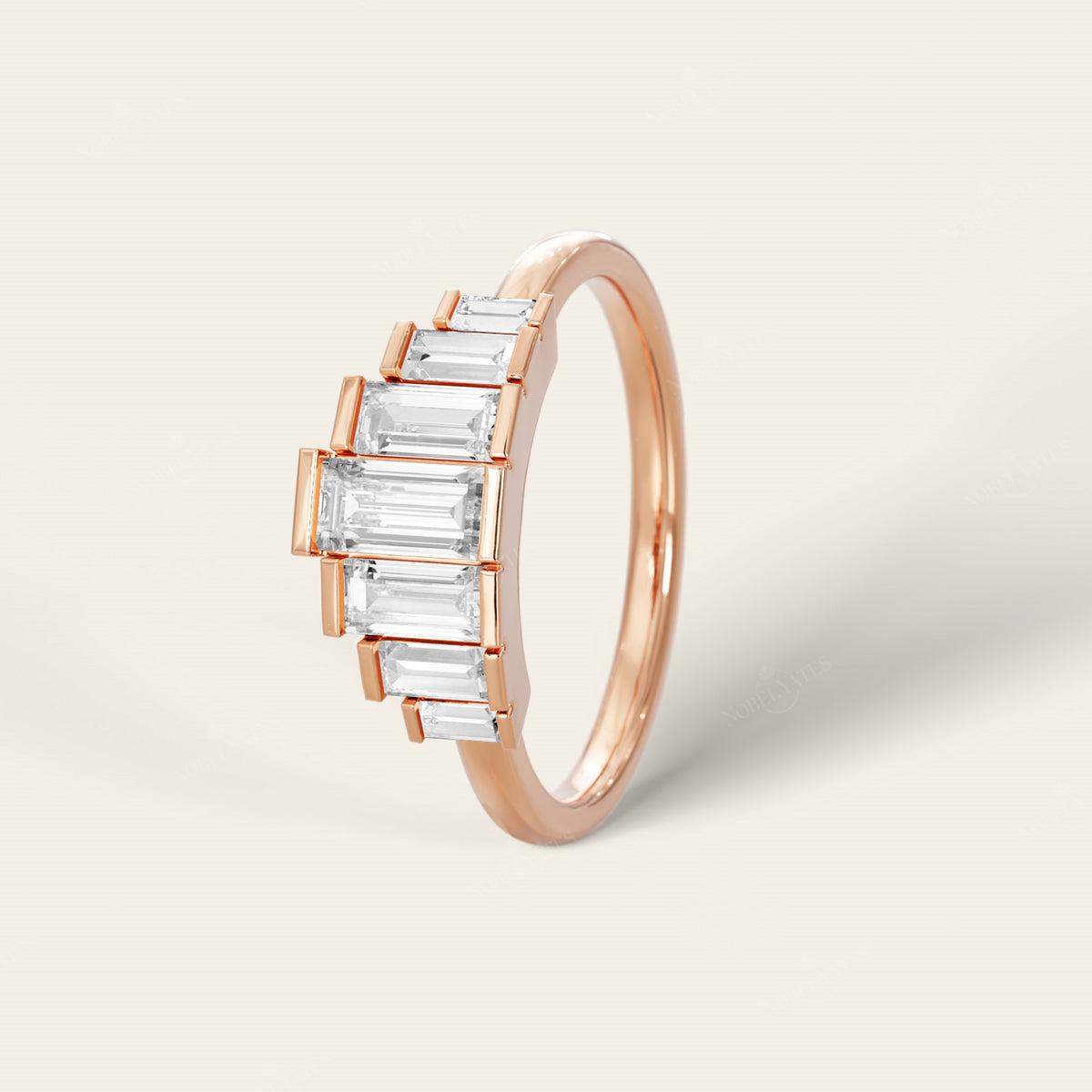 Art Deco Baguette Lab Diamond Engagement Ring