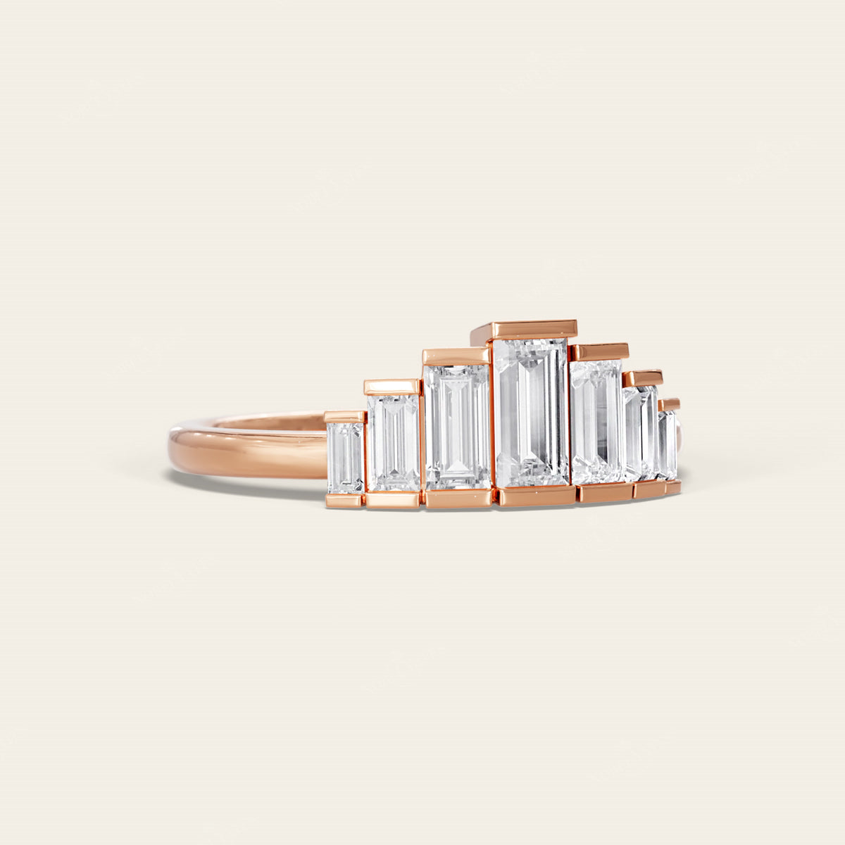 Art Deco Baguette Lab Diamond Engagement Ring