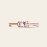 Art Deco Baguette Lab Diamond Wedding Band