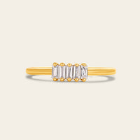 Art Deco Baguette Lab Diamond Wedding Band
