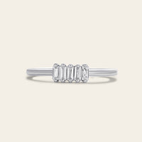 Art Deco Baguette Lab Diamond Wedding Band