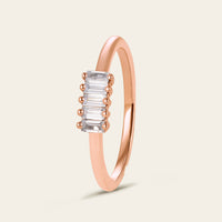 Art Deco Baguette Lab Diamond Wedding Band