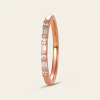 Art Deco Round & Baguette Lab Diamond Wedding Band