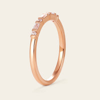 Art Deco Round & Baguette Lab Diamond Wedding Band