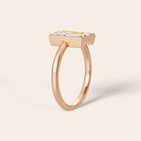 Baguette & Princess Cut Citrine Lab Diamond Engagement Ring