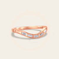 Baguette Lab Diamond Curved Wedding Band