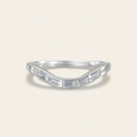 Baguette Lab Diamond Curved Wedding Band