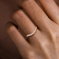 Baguette Lab Diamond Curved Wedding Band