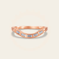 Baguette Lab Diamond Curved Wedding Band