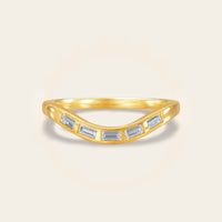 Baguette Lab Diamond Curved Wedding Band