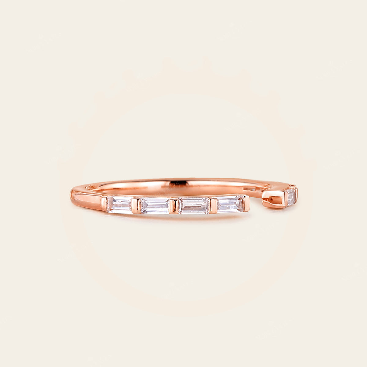 Baguette Lab Diamond Open Wedding Band