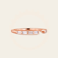 Baguette Lab Diamond Open Wedding Band