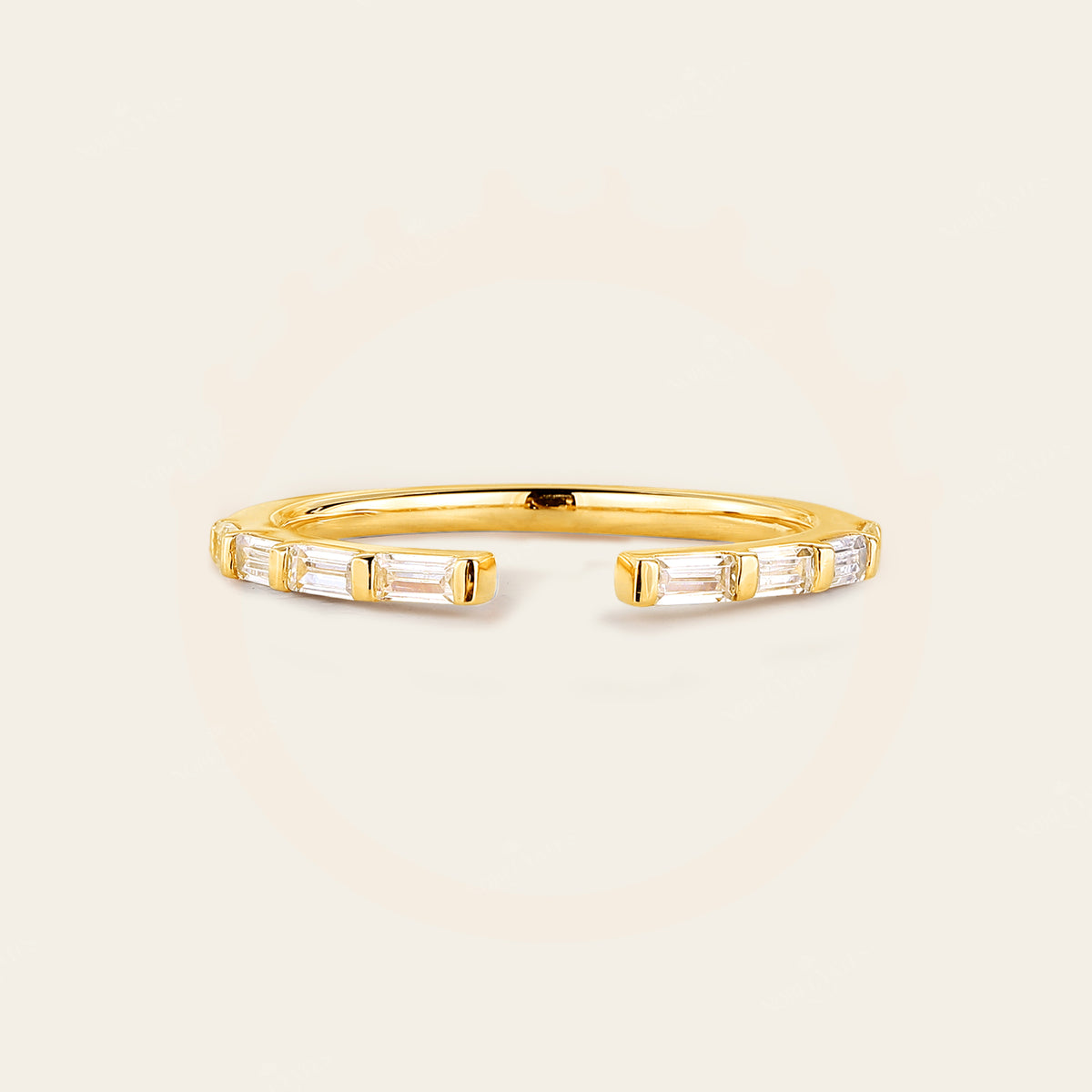 Baguette Lab Diamond Open Wedding Band