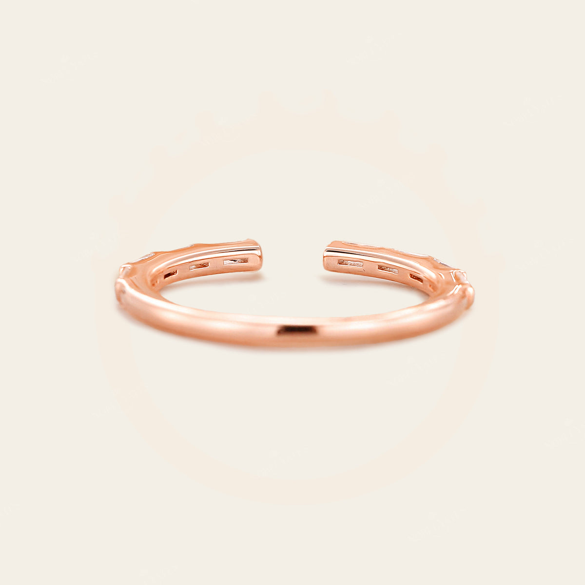 Baguette Lab Diamond Open Wedding Band