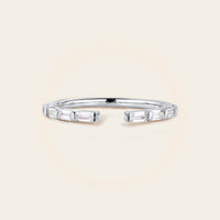 Baguette Lab Diamond Open Wedding Band