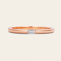 Baguette Lab Diamond Solitaire Wedding Band