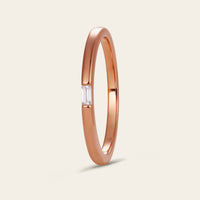 Baguette Lab Diamond Solitaire Wedding Band