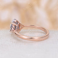 Oval Salt and Pepper Diamond Engagement Ring Rose Gold