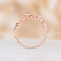 Natural Inspired Diamond Rose Gold Floral Wedding Band