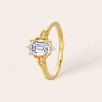 Emerald Cut Lab Diamond IGI Certified Art Deco Engagement Ring-Nobel Yates