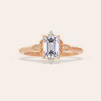 Emerald Cut Lab Diamond IGI Certified Art Deco Engagement Ring-Nobel Yates