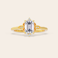 Emerald Cut Lab Diamond IGI Certified Art Deco Engagement Ring-Nobel Yates