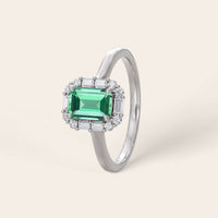 Emerald Cut Lab Green Sapphire Art Deco Engagement Ring-Nobel Yates