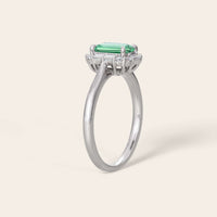 Emerald Cut Lab Green Sapphire Art Deco Engagement Ring-Nobel Yates