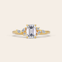 Emerald & Marquise Cut Lab Grown Diamond Art Deco Engagement Ring-Nobel Yates