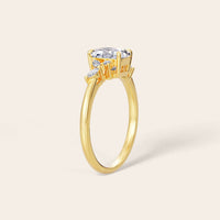 Emerald & Marquise Cut Lab Grown Diamond Art Deco Engagement Ring-Nobel Yates
