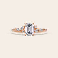 Emerald & Marquise Cut Lab Grown Diamond Art Deco Engagement Ring-Nobel Yates