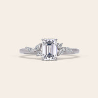 Emerald & Marquise Cut Lab Grown Diamond Art Deco Engagement Ring-Nobel Yates