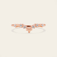 Half Rose Cut Kite Moissanite Art Deco Engagement Ring Sets 3pcs