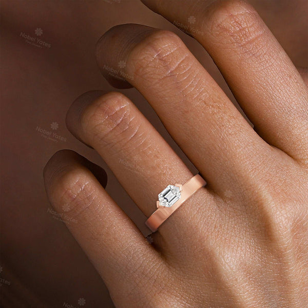 Hexagon Lab Grown Diamond Men's Art Deco Engagement Ring-Nobel Yates