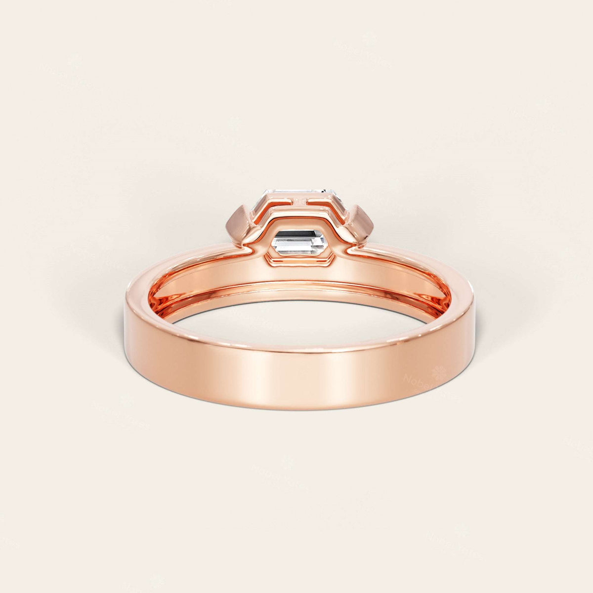 Hexagon Lab Grown Diamond Men's Art Deco Engagement Ring-Nobel Yates