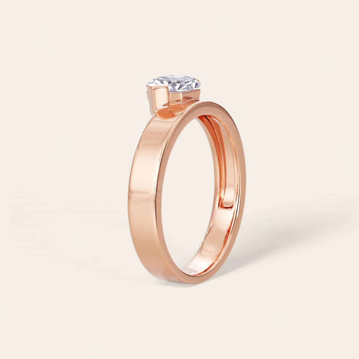 Hexagon Lab Grown Diamond Men's Art Deco Engagement Ring-Nobel Yates