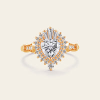 IGI Lab Grown Diamond Heart Cut Art Deco Halo Engagement Ring