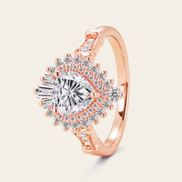 IGI Lab Grown Diamond Heart Cut Art Deco Halo Engagement Ring