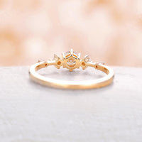 Moissanite Five Stone Engagement Ring Yellow Gold
