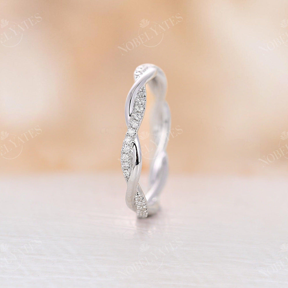 
                  
                    Twist Moissanite Wedding Band White Gold
                  
                